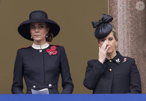 Catherine Kate Middleton, duchesse de Cambridge et la comtesse Sophie de Wessex - La famille royale d'Angleterre sans la reine et la classe politique anglaise participent au 'Remembrance Day', une cérémonie d'hommage à tous ceux qui sont battus pour la Grande-Bretagne, au Cenopath à Whitehall, Londres le 14 novembre 2021. 