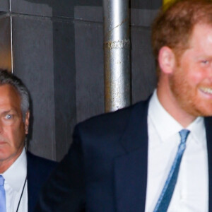 Le prince Harry, duc de Sussex et Meghan Markle, duchesse de Sussex, et sa mère Doria Ragland, à la sortie de la cérémonie des "Women of Vision Awards" au Ziegfeld Theatre à New York, le 16 mai 2023. 