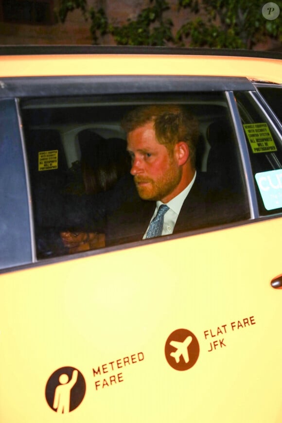 Le prince Harry, duc de Sussex et Meghan Markle, duchesse de Sussex, et sa mère Doria Ragland, à la sortie de la cérémonie des "Women of Vision Awards" au Ziegfeld Theatre à New York, le 16 mai 2023. 