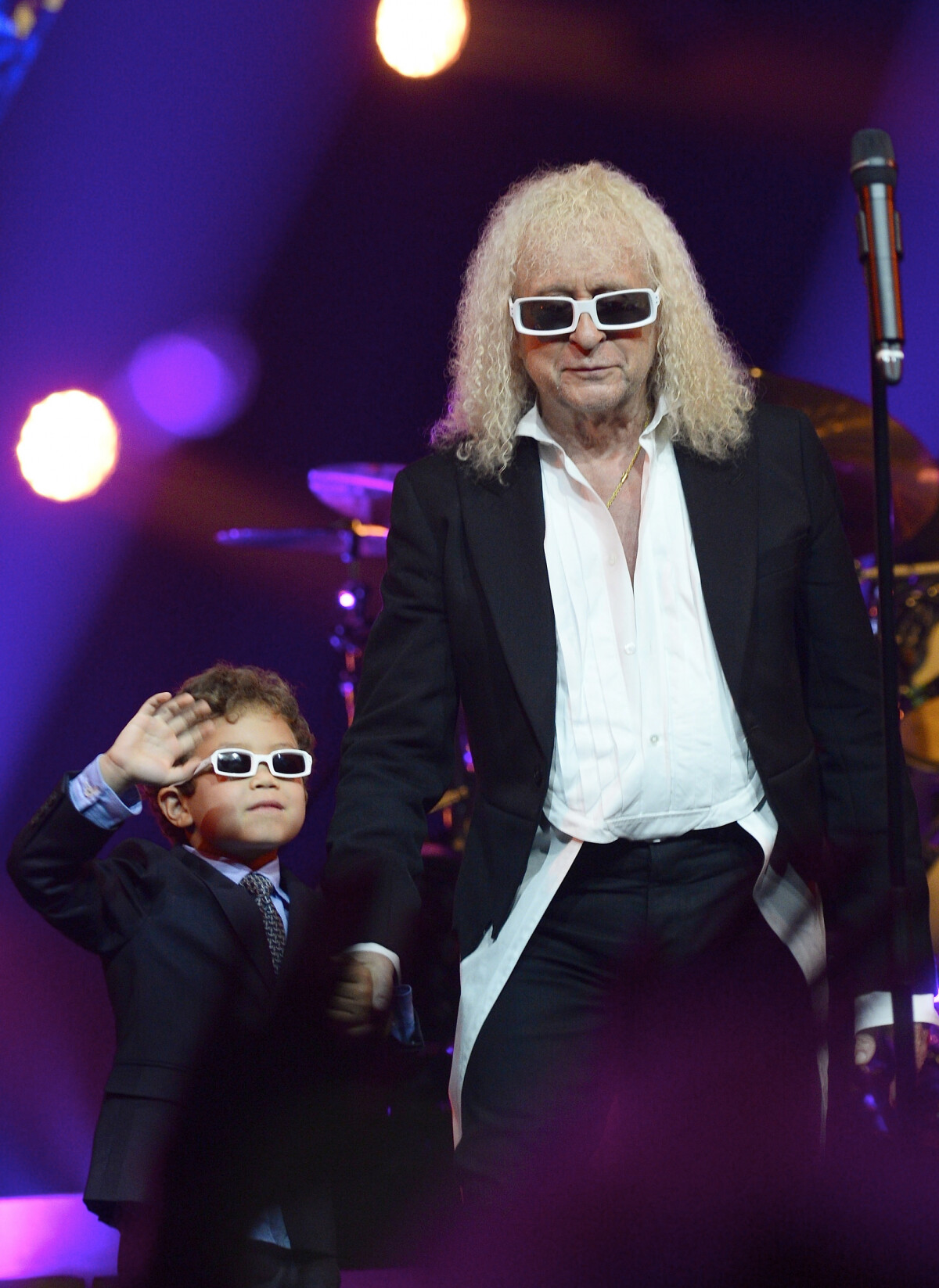 Photo Michel Polnareff et son fils Louka Jour Concert de Michel Polnareff à l