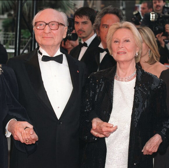 Michèle Morgan et Gérard Oury à Cannes en 2001