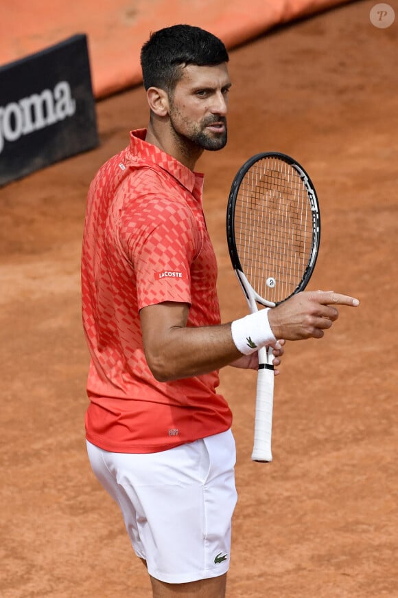 Novak Djokovic lors du tournoi "BNL" de Rome, le 14 mai 2023.