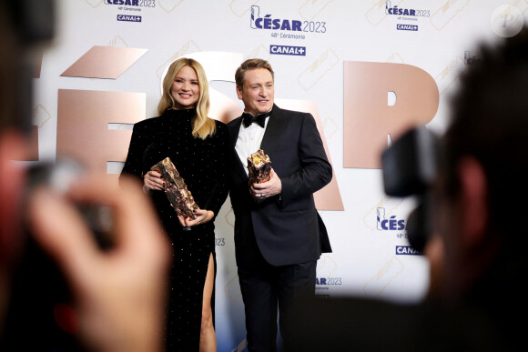 Virginie Efira César De La Meilleure Actrice Dans Revoir Paris, Benoît Magimel César Du Meilleur Acteur Dans Pacifiction - Tourment Sur Les Îles - Pressroom - 48ème cérémonie des César à l'Olympia à Paris le 24 février 2023. © Jacovides / Borde / Bestimage 