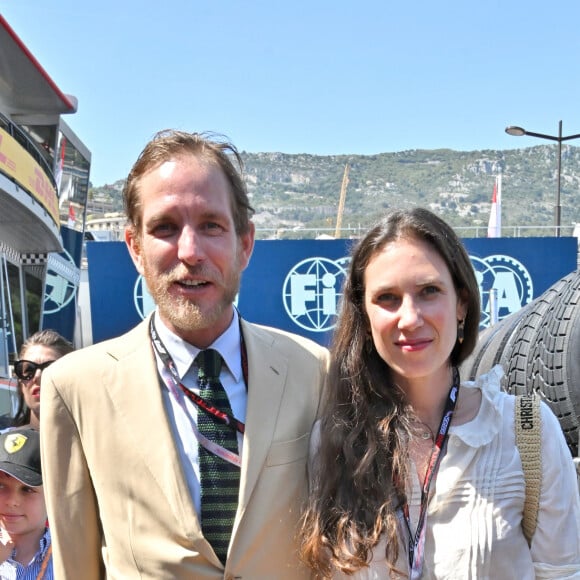 Andrea Casiraghi et sa femme Tatiana Santo Domingo - La famille princière de Monaco assiste aux séances d'essais qualificatives du 80ème Grand Prix de Monaco de Formule 1 à Monaco le 27 mai 2023. © Bruno Bebert/Bestimage 