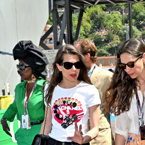 Charlotte Casiraghi, Tatiana Santo Domingo - La famille princière de Monaco assiste aux séances d'essais qualificatives du 80ème Grand Prix de Monaco de Formule 1 à Monaco le 27 mai 2023. © Bruno Bebert/Bestimage 