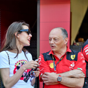 Charlotte Casiraghi - La famille princière de Monaco assiste aux séances d'essais qualificatives du 80ème Grand Prix de Monaco de Formule 1 à Monaco le 27 mai 2023. © Bruno Bebert/Bestimage 