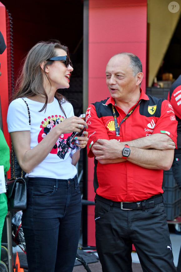 Charlotte Casiraghi - La famille princière de Monaco assiste aux séances d'essais qualificatives du 80ème Grand Prix de Monaco de Formule 1 à Monaco le 27 mai 2023. © Bruno Bebert/Bestimage 