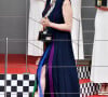 La longue robe de la princesse était fendue.
La princesse Charlène de Monaco - Remise de prix du 80ème Grand Prix de Monaco de Formule 1 à Monaco le 28 Mai 2023. 