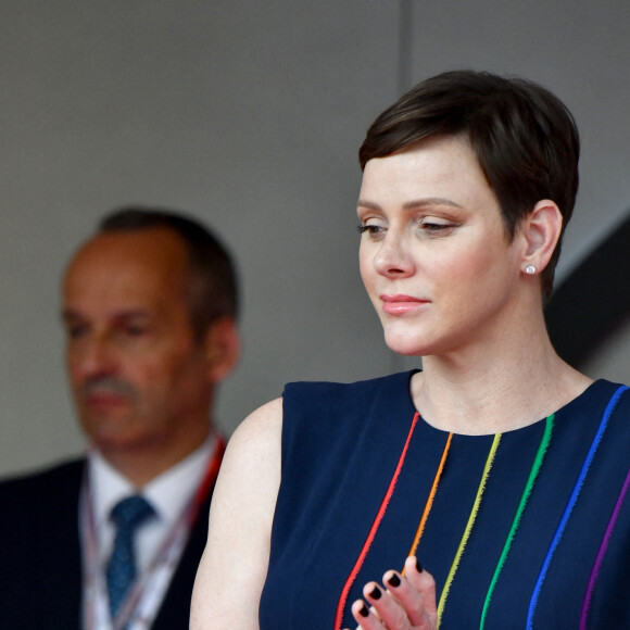 La princesse Charlène de Monaco - Remise de prix du 80ème Grand Prix de Monaco de Formule 1 à Monaco le 28 Mai 2023. 