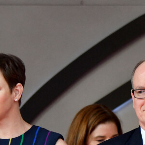 Le prince Albert II de Monaco et la princesse Charlène de Monaco - Remise de prix du 80ème Grand Prix de Monaco de Formule 1 à Monaco le 28 Mai 2023. 