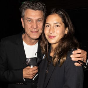 Exclusif - Première sortie officielle de Marc Lavoine et sa femme Line Papin depuis leur mariage lors du défilé Etam Live Show 2020 à Paris le 30 septembre 2020. © Pool Agence Bestimage