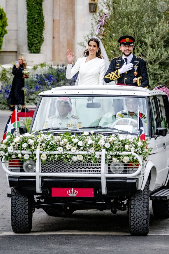 Mariage du prince Hussein de Jordanie et de Rajwa al Saif, au palais Zahran à Amman (Jordanie), le 1er juin 2023.