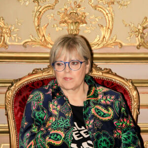 Laurence Boccolini au défilé de mode Fabienne Thibeault à la mairie du 8ᵉ arrondissement de Paris le 5 avril 2022.
© Philippe Baldini / Bestimage