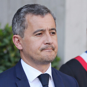 Gérald Darmanin, ministre de l'Intérieur lors de la cérémonie d' acceuil de 600 nouveaux policiers a la prefecture de police de Paris le 24 mai 2023.