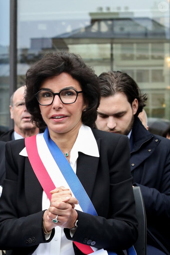 Rachida Dati, maire du 7ème arrondissement lors de l'inauguration d'un quai Valéry Giscard d'Estaing attenant au Musée d'Orsay, à Paris, France, le 9 mai 2023. © Stéphane Lemouton/Bestimage 