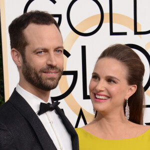 Natalie Portman enceinte et son mari Benjamin Millepied - La 74ème cérémonie annuelle des Golden Globe Awards à Beverly Hills, le 8 janvier 2017.