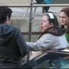 Leighton Meester, Penn Badgley et Zuzanna Szadkowski sur le tournage de Gossip Girl, le 1er mars 2010
