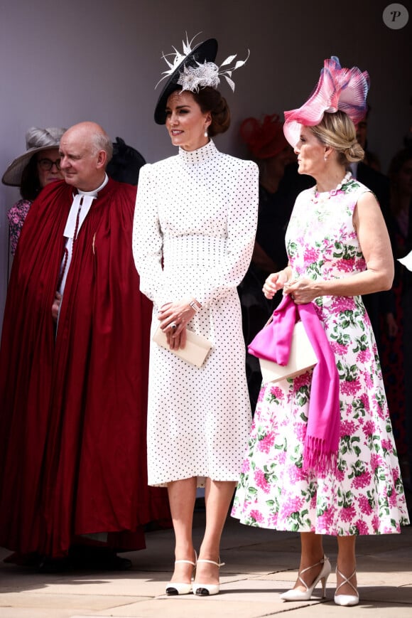Kate Middleton, princesse de Galles, et Sophie, duchesse d'Edimbourg- Cérémonie annuelle de l'Ordre de la Jarretière, Chapelle St George, Windsor, 19 juin 2023. Photo by Henry Nicholls/PA Photos/ABACAPRESS.COM
