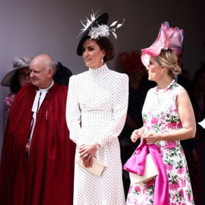 Leur élégance, toutes les deux, a été remarquée ! 
Kate Middleton, princesse de Galles - Cérémonie annuelle de l'Ordre de la Jarretière, Chapelle St George, Windsor, 19 juin 2023. Photo by Henry Nicholls/PA Photos/ABACAPRESS.COM
