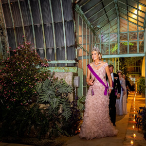 Le roi Willem-Alexander et la reine Maxima des Pays-Bas avec le roi Philippe et la reine Mathilde de Belgique lors du cocktail du banquet d'état au chateau Laken à Bruxelles, le 20 juin 2023. 