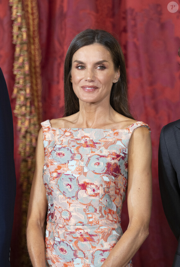 Le roi Felipe VI et la reine Letizia d'Espagne, reçoivent le roi Abdallah II et la reine Rania de Jordanie, accompagnés du prince Hashem de Jordanie, au palais royal de Madrid, le 19 juin 2023.