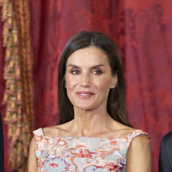Le roi Felipe VI et la reine Letizia d'Espagne, reçoivent le roi Abdallah II et la reine Rania de Jordanie, accompagnés du prince Hashem de Jordanie, au palais royal de Madrid, le 19 juin 2023.