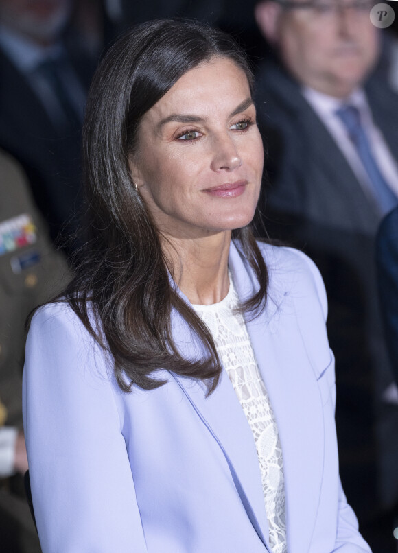 La reine Letizia d'Espagne à la cérémonie d'ouverture du "22ème Congrès sur la Santé Mentale Spain" à l'hôtel Rafaelhoteles à Madrid, le 16 mai 2023. 