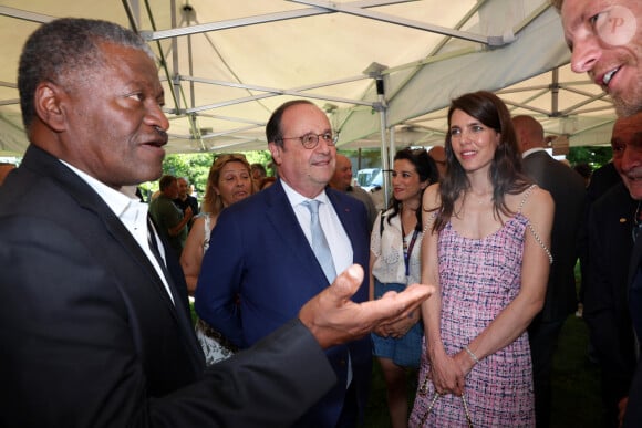 Exclusif - François Hollande et Charlotte Casiraghi - Inauguration du 1er Festival du livre Joséphine Baker-Licra au parc de Joséphine Baker à Castelenaud-la Chapelle le 24 juin 2023.  © Dominique Jacovides / Bestimage 