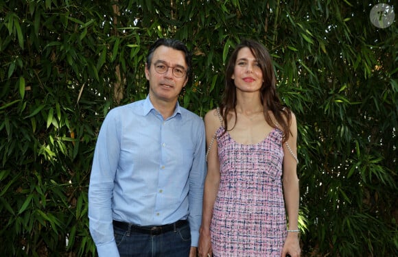 Exclusif - Mario Stasi (Président de la Ligue contre le racisme et l'antisémitisme) et Charlotte Casiraghi - Inauguration du 1er Festival du livre Joséphine Baker-Licra au parc de Joséphine Baker à Castelenaud-la Chapelle le 24 juin 2023.  © Dominique Jacovides / Bestimage 