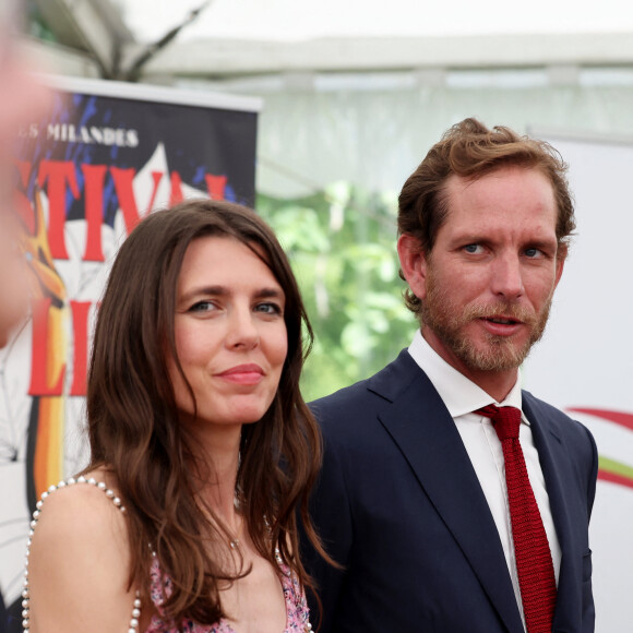 Exclusif - Charlotte Casiraghi et Andrea Casiraghi - Inauguration du 1er Festival du livre Joséphine Baker-Licra au parc de Joséphine Baker à Castelenaud-la Chapelle le 24 juin 2023. © Dominique Jacovides / Bestimage 