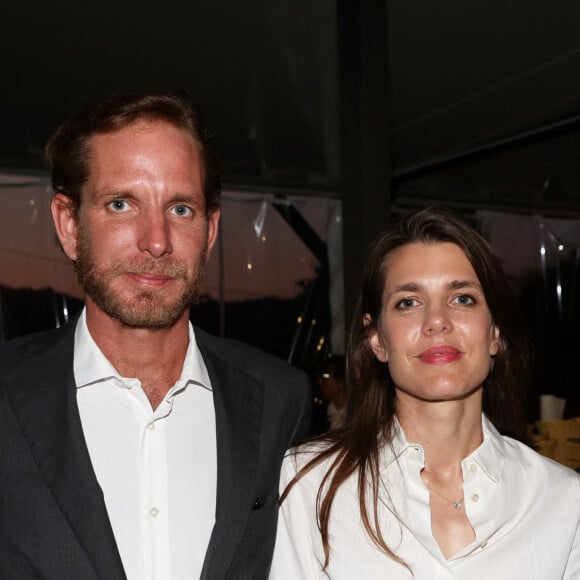 Exclusif - Andrea Casiraghi et Charlotte Casiraghi lors de la soirée d'accueil des auteurs du 1er festival du livre Joséphine Baker au domaine Rochebois à Vitrac le 23 Juin 2023. © Dominique Jacovides / Bestimage 