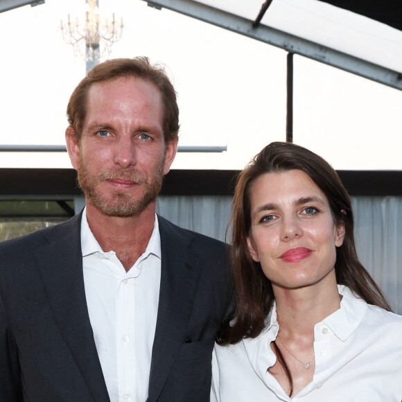 Exclusif - Prix spécial - No Web - Andrea Casiraghi, Charlotte Casiraghi lors de la soirée d'accueil des auteurs du 1er festival du livre Joséphine Baker au domaine Rochebois à Vitrac le 23 Juin 2023.  © Dominique Jacovides / Bestimage 