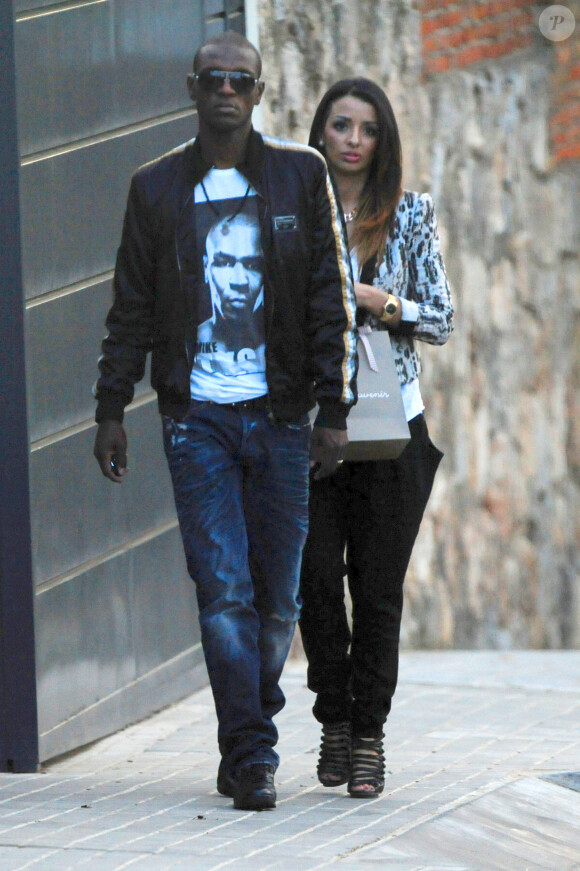 Eric Abidal et Hayet - Anniversaire de Cesc Fabregas a Barcelone le 4 mai 2013.