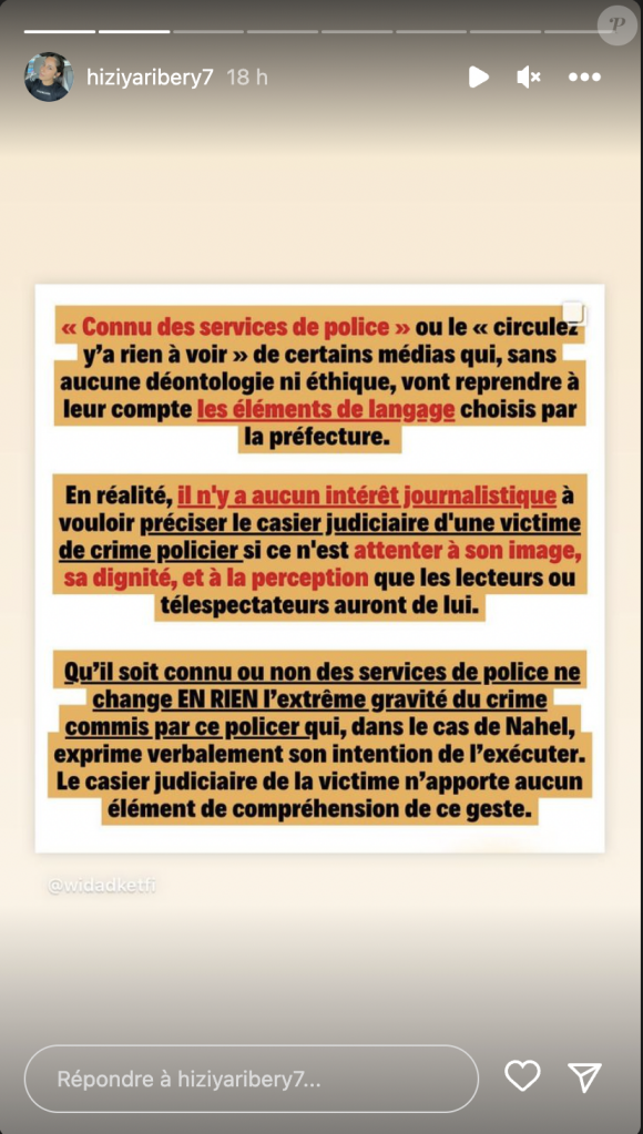 La journaliste évoque le fait que certains médias disent que Nahel était "connu de la police"
 