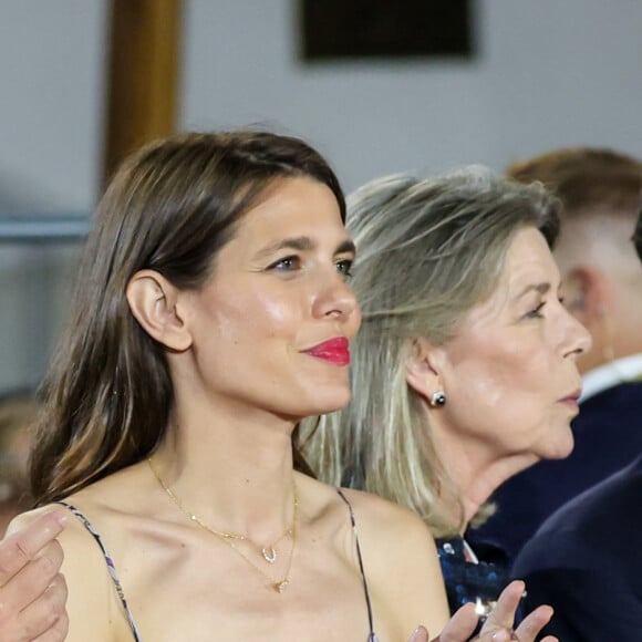 Charlotte Casiraghi et le prince Albert II de Monaco lors de la dernière soirée de la 17ème édition du Longines Global Champions Tour à Monaco, le 1er juillet 2023 sur le port de Monaco, pour le Longines Global Champions. © Claudia Albuquerque/Bestimage