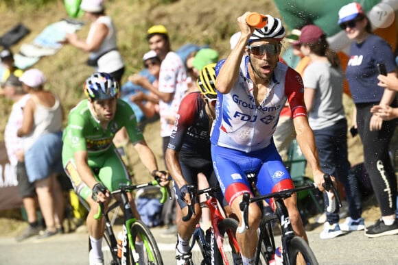 18ème étape du Tour de France 2022 entre Lourdes et Hautacam, le 21 juillet 2022.  HAUTACAM, FRANCE - JULY 21 : Pinot Thibaut (FRA) of Groupama - FDJ during stage 18 of the 109th edition of the 2022 Tour de France cycling race, a stage of 143 kms with start in Lourdes and finish in Hautacam on July 21, 2022 in Hautacam. 