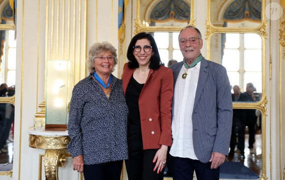 Exclusif - Jacqueline Franjou, Rima Abdul Malak et Jacques Rouveyrollis - Cérémonie de remise des insignes de commandeure de l'ordre national du mérite à Jacqueline Franjou et des insignes de commandeur des Arts et Lettres à Jacques Rouveyrollis. Paris, le 4 juillet 2023. © Dominique Jacovides/Bestimage