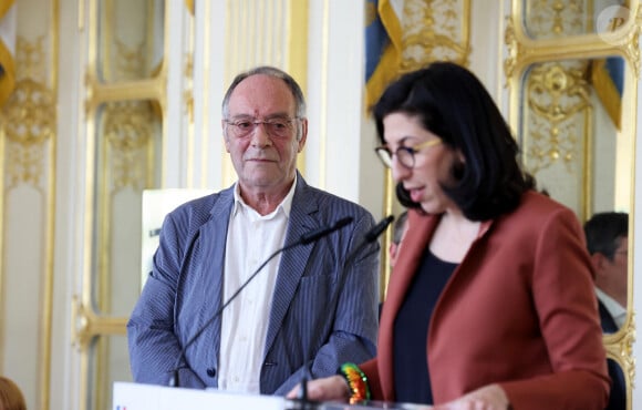 Exclusif - Jacques Rouveyrollis et Rima Abdul Malak - Cérémonie de remise des insignes de commandeure de l'ordre national du mérite à Jacqueline Franjou et des insignes de commandeur des Arts et Lettres à Jacques Rouveyrollis. Paris, le 4 juillet 2023. © Dominique Jacovides/Bestimage