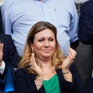 Yaël Braun-Pivet - Célébrités dans les tribunes du match de football entre la France et la Grèce au Stade de France dans le cadre des éliminatoires pour l’Euro 2024, le 19 juin 2023. © Cyril Moreau/Bestimage 