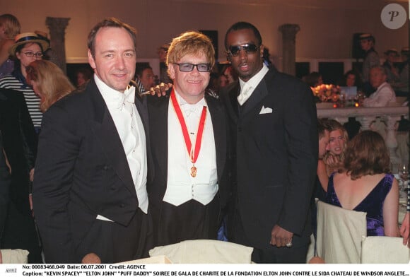 Accusé d'agressions sexuelles, Kevin Spacey est jugé à Londres, en Angleterre
.Kevin Spacey, Elton John, Puff Daddy - Soirée de gala de charité de la Fondation Elton John contre le sida, au Château de Windsor.