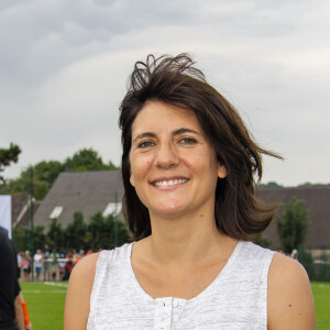 Exclusif - Estelle Denis lors du match caritatif entre le Variétés Club de France et une sélection du FC Coubron au profit de l'association Envoludia lors de l'inauguration du complexe Thierry Roland à Courbon, Seine-Saint-Denis, France, le 30 juin 2019. © Pierre Perusseau/Bestimage