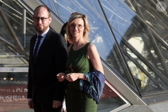 La Ministre française de la transition énergétique Agnès Pannier-Runacher et son mari lors d'un dîner au musée du Louvre en l'honneur du Premier ministre indien Narendra Modi, à Paris, France, le 14 juillet 2023. © Stéphane Lemouton/Bestimage 