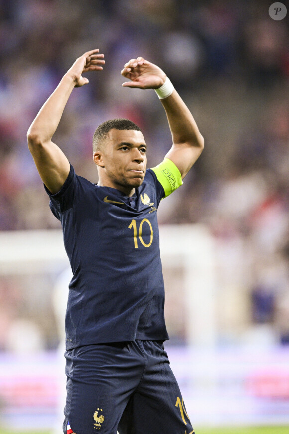 joie des joueurs de l equipe de France apres le but de MBAPPE Kylian (FRA) sur penalty - Match de qualifications de l'Euro2024 "France - Grèce (1-0)" au stade de France, le 19 juin 2023. 