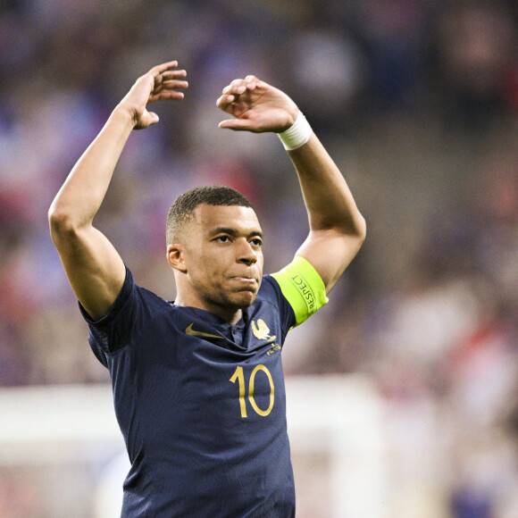 joie des joueurs de l equipe de France apres le but de MBAPPE Kylian (FRA) sur penalty - Match de qualifications de l'Euro2024 "France - Grèce (1-0)" au stade de France, le 19 juin 2023. 