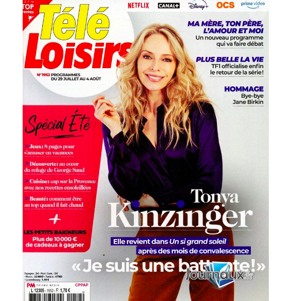 Couverture du magazine "Télé-Loisirs" paru le lundi 24 juillet 2023.