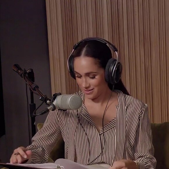 Pour la remercier, la duchesse avait alors envoyé, à Jill Biden, un colis contenant des citrons.
Meghan Markle, duchesse de Sussex, enregistre des podcasts pour Spotify.