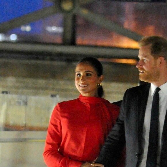 Le prince Harry, duc de Sussex et Meghan Markle, duchesse de Sussex, arrivent au "One Young World Summit 2022" à Manchester, le 5 septembre 2022. 