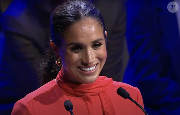 Le prince Harry, duc de Sussex et Meghan Markle, duchesse de Sussex, lors du "One Young World Summit 2022" à Manchester, le 5 septembre 2022. 