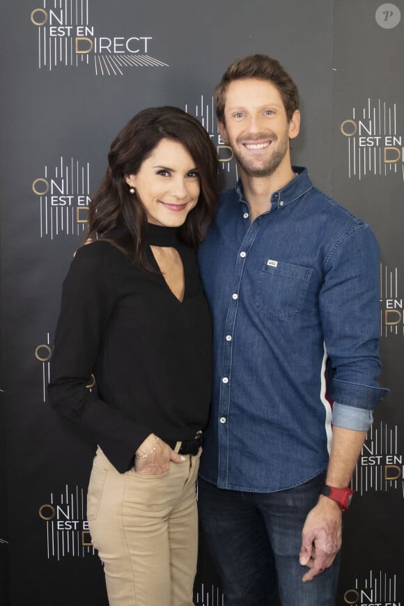 Exclusif - Romain Grosjean et sa femme Marion Jollès - Backstage de l'émission On Est En Direct (OEED) du samedi 20/11/2021, présentée par L.Salamé et L.Ruquier - Paris 20/11/2021 - © Jack Tribeca / Bestimage 