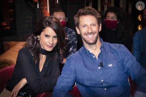 Exclusif - Romain Grosjean et sa femme Marion Jollès sur le plateau de l'émission On Est En Direct (OEED) du samedi 20/11/2021, présentée par L.Salamé et L.Ruquier - Paris 20/11/2021 - © Jack Tribeca / Bestimage 